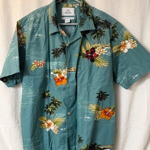 Men's Floral Print Shirt - Teal by 28 Palms
